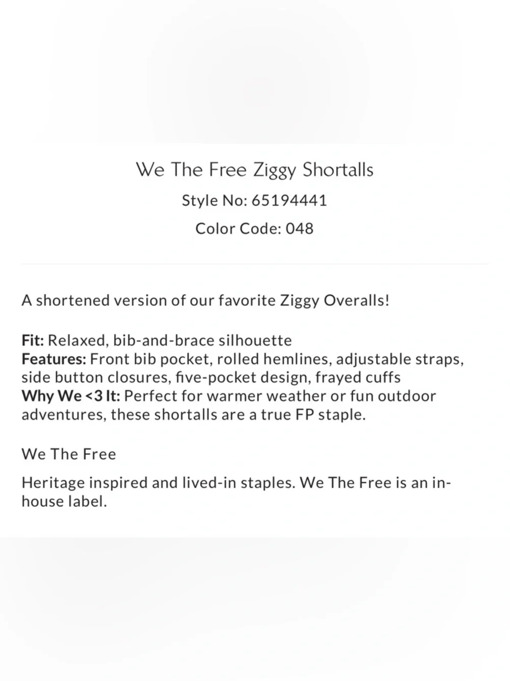 We The Free Ziggy Shortalls in Follow Your Heart - Picture 2 of 3